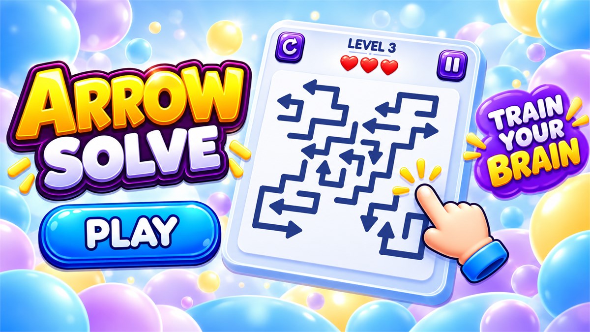 ArrowSolve overview with game board and play button